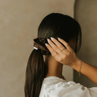 Chouchou en satin - Brun