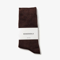 Chaussettes côtelées en coton peigné