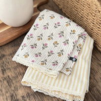 Linges à vaisselle en mousseline et coton