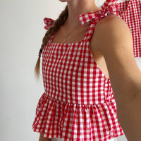 Top Sofia - Gingham rouge