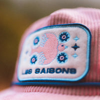 Casquette en corduroy rose