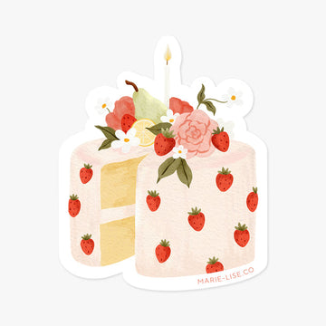 Autocollant - Gâteau aux fraises