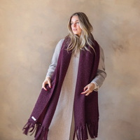 Très grand foulard molletonné bouclé
