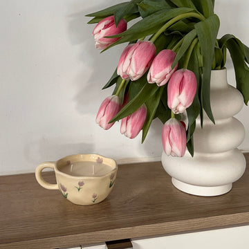 Bougie tasse coquette - Tulipe