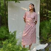 Robe portefeuille Floréa - Fuchsia