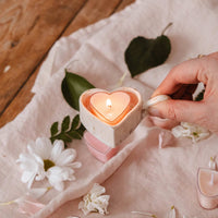 Porte-lampion en céramique - Coeur