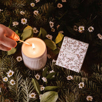 Bougie de Noël - Fleur d'hiver