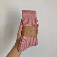 Chaussettes côtelées hautes en coton