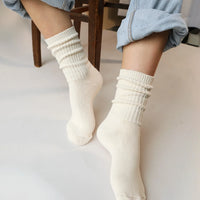 Chaussettes en coton teint - Naturel
