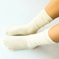 Chaussettes en coton teint - Naturel