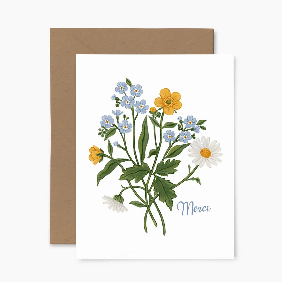 Carte de souhaits - Fleurs sauvages Merci