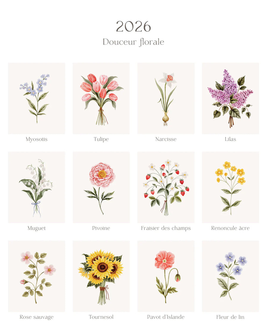 Calendrier 2026 - Douceur florale