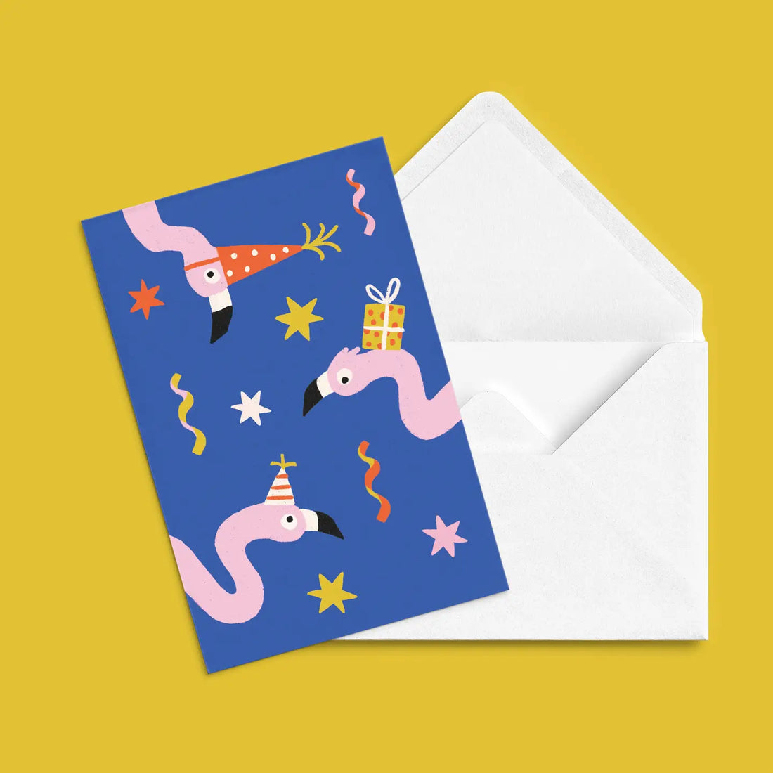 Carte de souhait - Flamants festifs