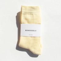 Chaussettes côtelées en coton peigné
