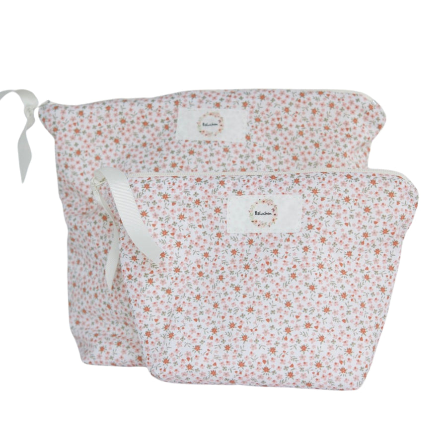 Sac à cosmétiques - Fleurs orangées