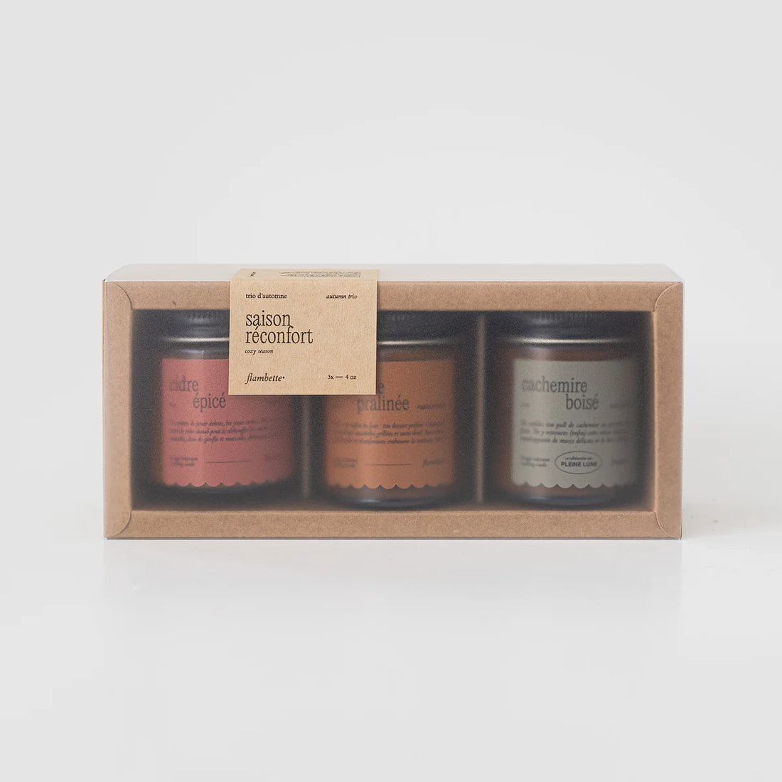 Trio de bougies - Saison réconfort