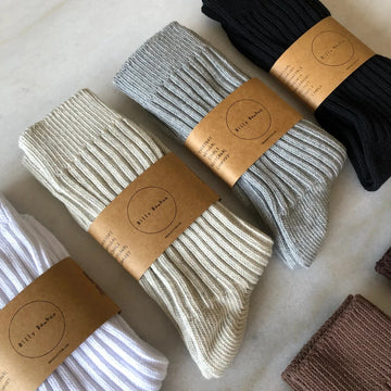 Chaussettes côtelées hautes en coton
