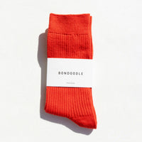 Chaussettes côtelées en coton peigné