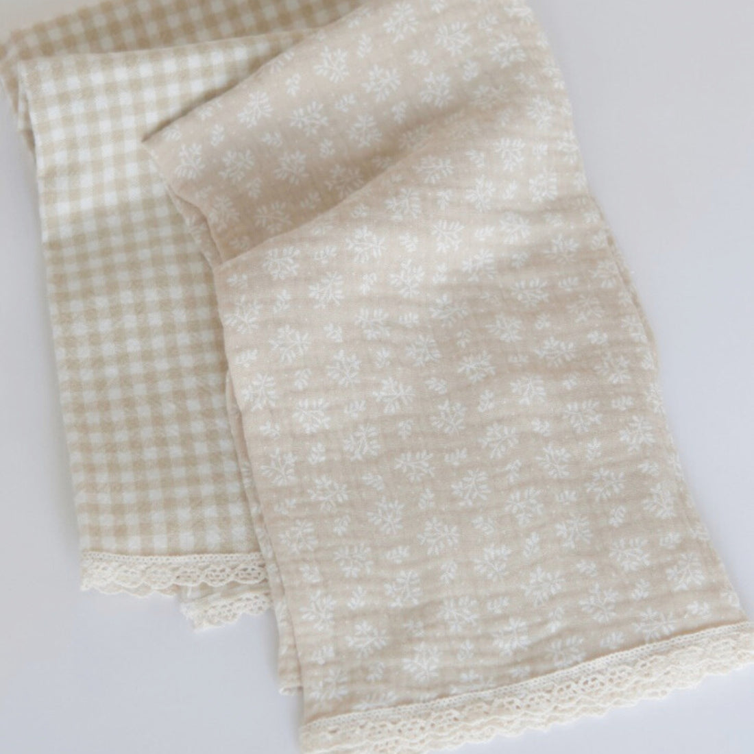 Linges à vaisselle en mousseline et coton