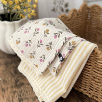 Linges à vaisselle en mousseline et coton