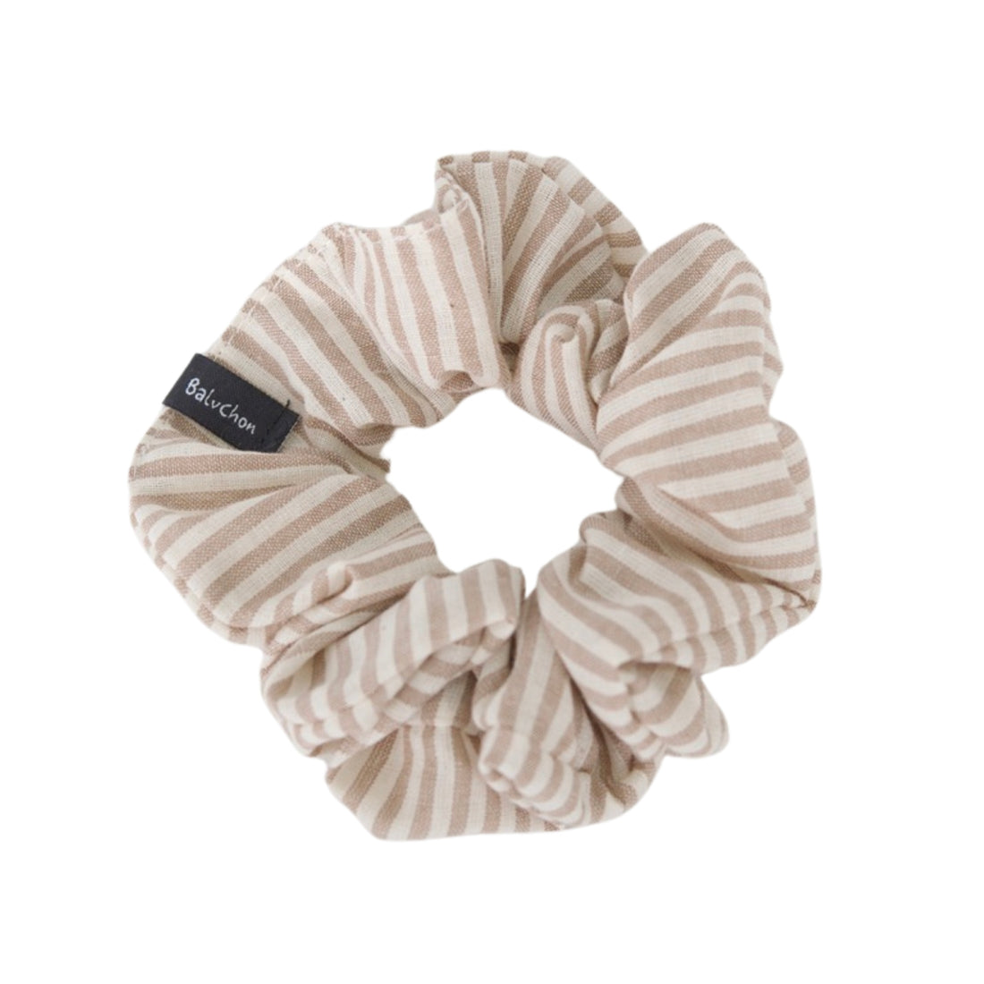 Chouchou beige rayé