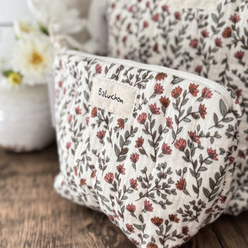 Sac à cosmétiques matelassé - Brise florale