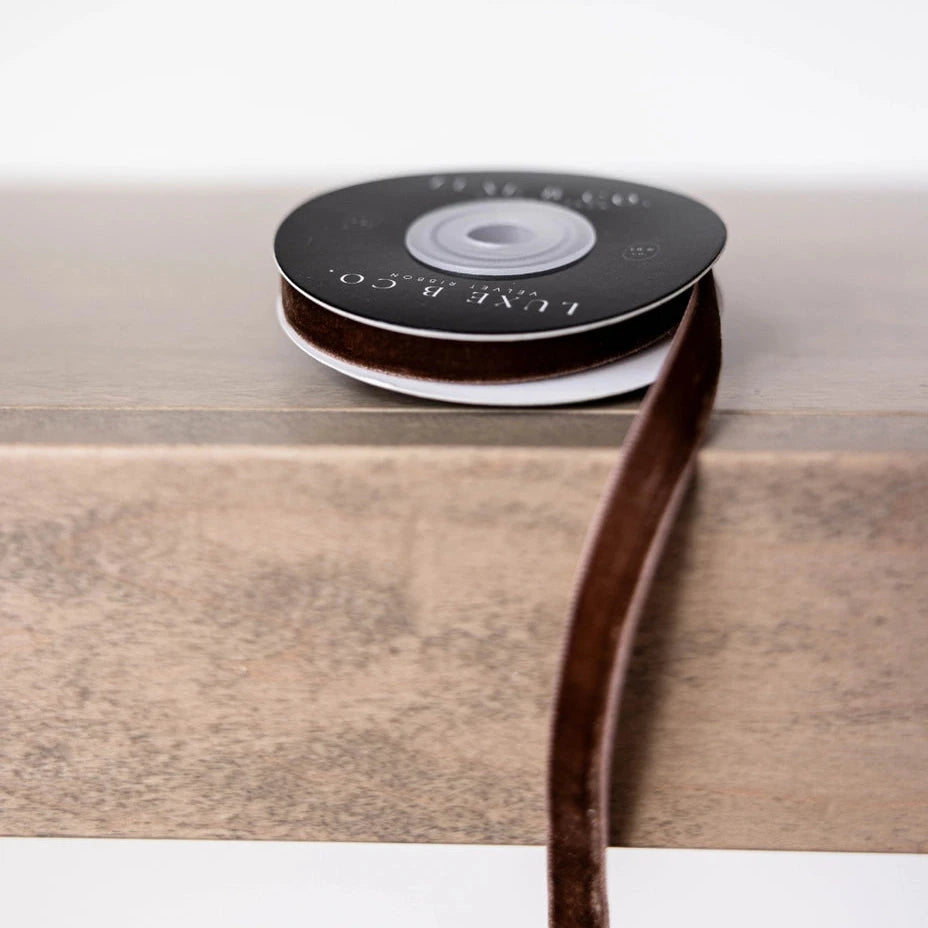 Ruban en velours - Marron