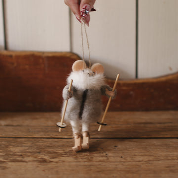 Ornement en feutre - Albert à ski