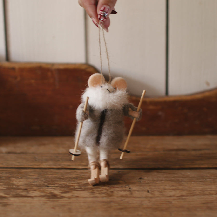 Ornement en feutre - Albert à ski