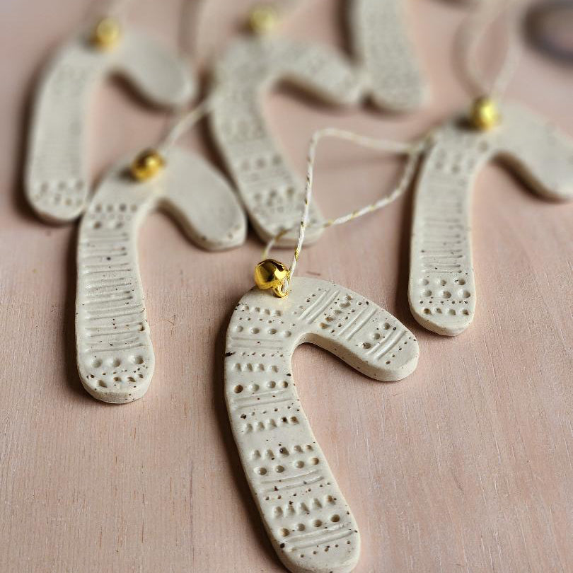 Ornement en céramique - Canne de Noël