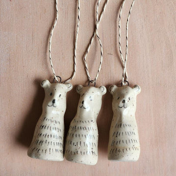 Ornement en céramique - Ourson blanc