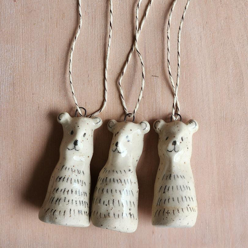 Ornement en céramique - Ourson blanc