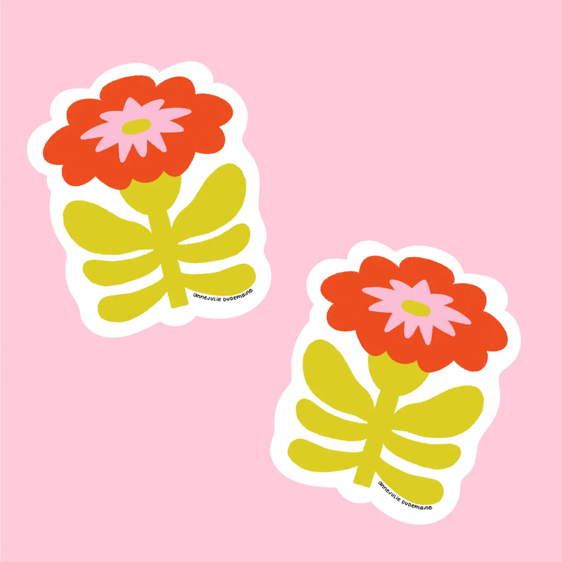 Autocollant - Fleur rétro