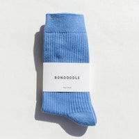 Chaussettes côtelées en coton peigné