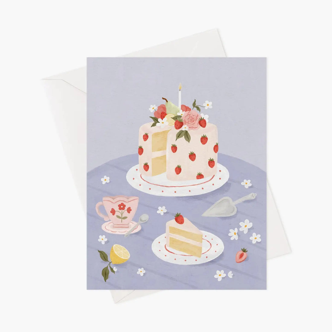 Carte de souhaits - Gâteau aux fraises
