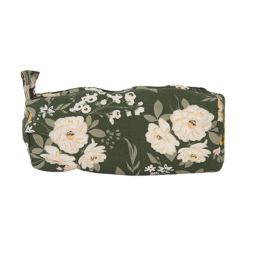 Sac à cosmétiques - Fleurs vert kaki
