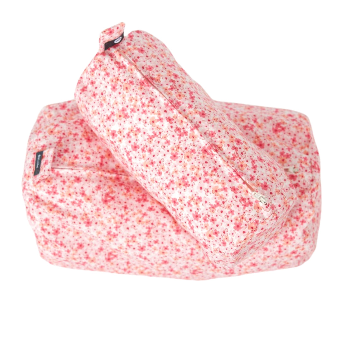 Sac à cosmétiques - Fleurs framboise