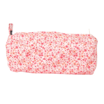 Sac à cosmétiques - Fleurs framboise