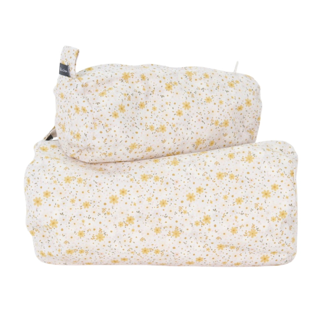 Sac à cosmétiques cylindrique - Fleurs jaunes
