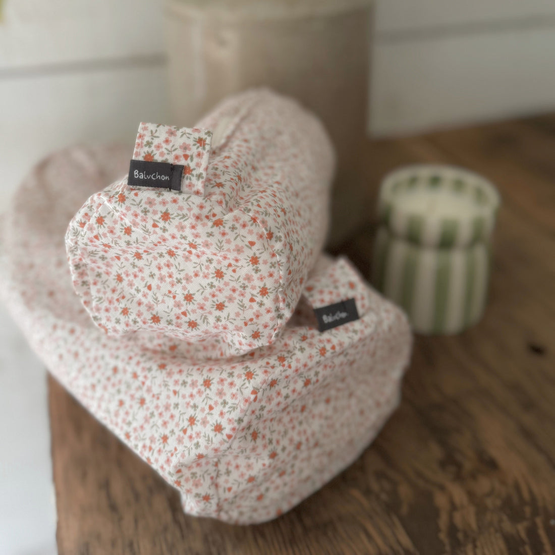 Sac à cosmétiques cylindrique - Fleurs orangées