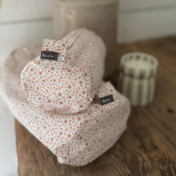 Sac à cosmétiques cylindrique - Fleurs orangées