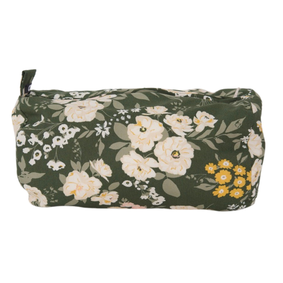 Sac à cosmétiques - Fleurs vert kaki