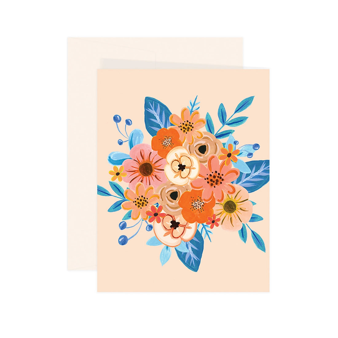 Carte de souhaits - Fleurs oranges