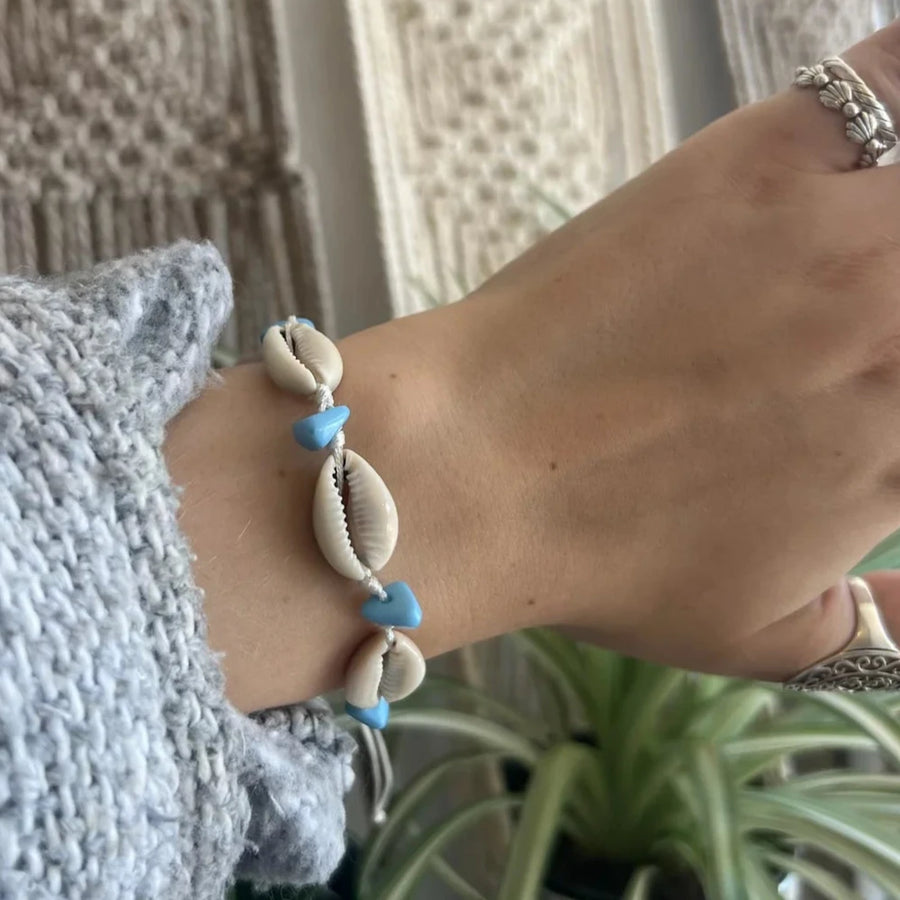 Bracelet - Cowrie bleu