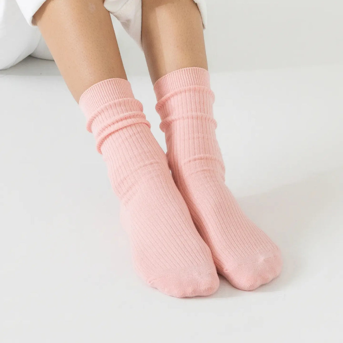 Chaussettes côtelées en coton peigné