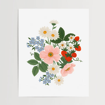 Affiche - Fleurs et fraises
