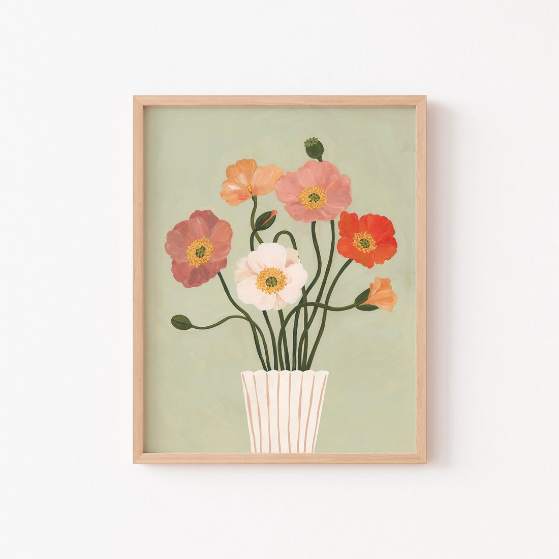 Affiche - Coquelicots pastel