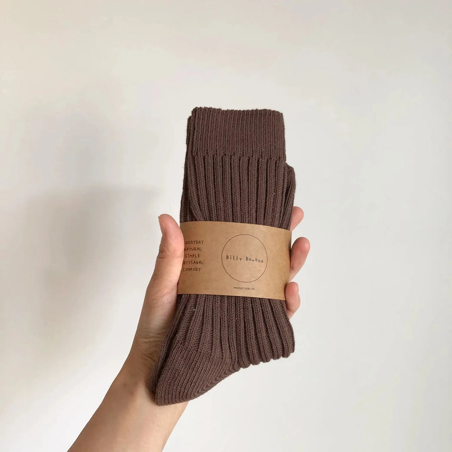 Chaussettes côtelées hautes en coton