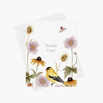 Carte de souhaits - Bonne fête chardonneret
