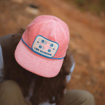 Casquette en corduroy rose